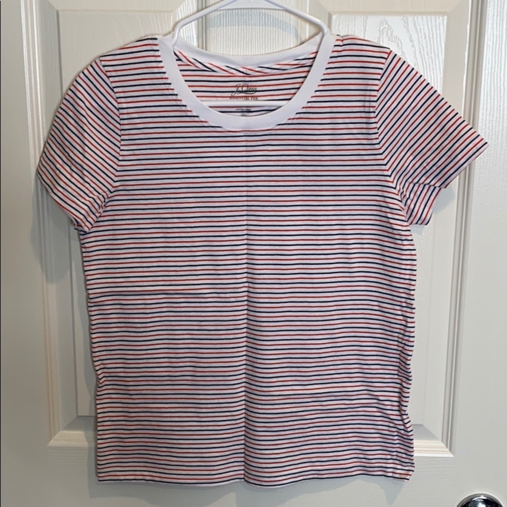 J.Crew Navy, Red & White striped tee
